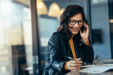 working woman speaking on phone